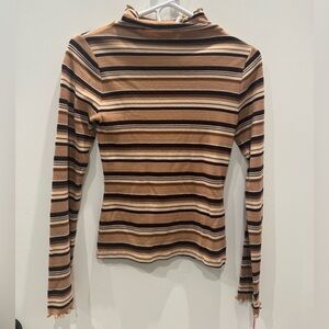 Rouje Brown Striped Turtleneck